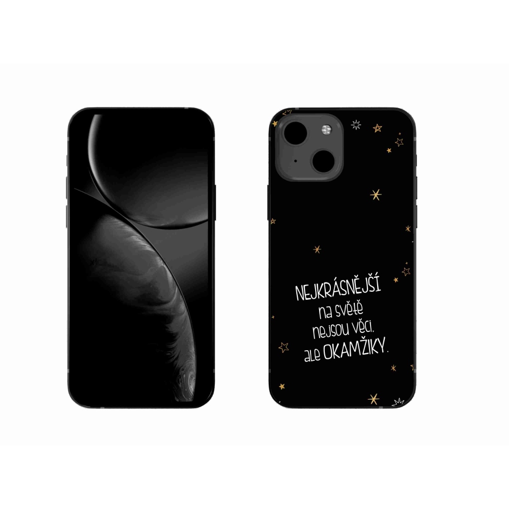 Gél borítás mmCase iPhone 13 6.1 - idézet 4 fekete háttérhez