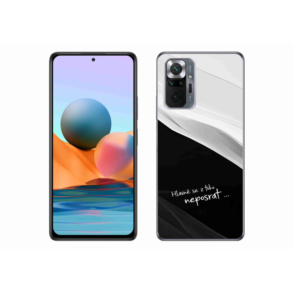 Gél borító mmCase a Xiaomi Redmi Note 10 Pro készülékhez - vicces szöveg 13 fekete és fehér háttérrel