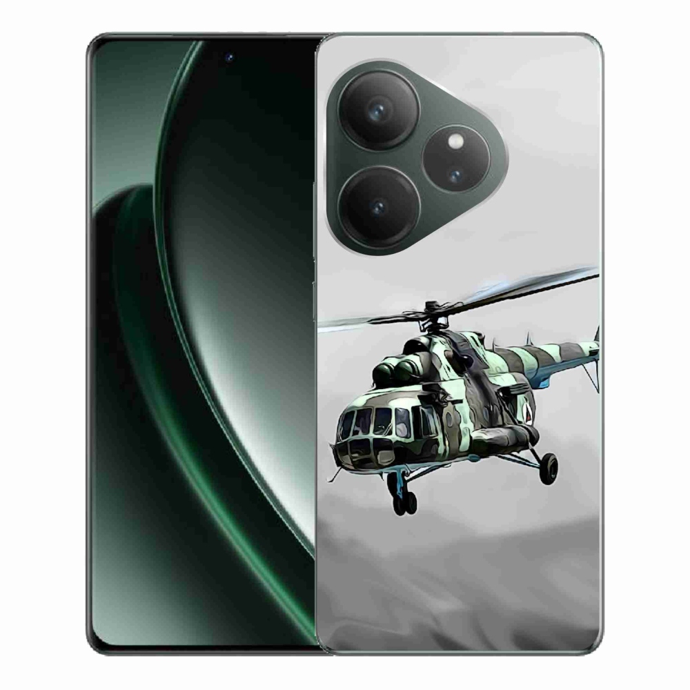 Zselés borítás mmCase a Realme GT 6 5G/GT 6T 5G számára - katonai helikopter