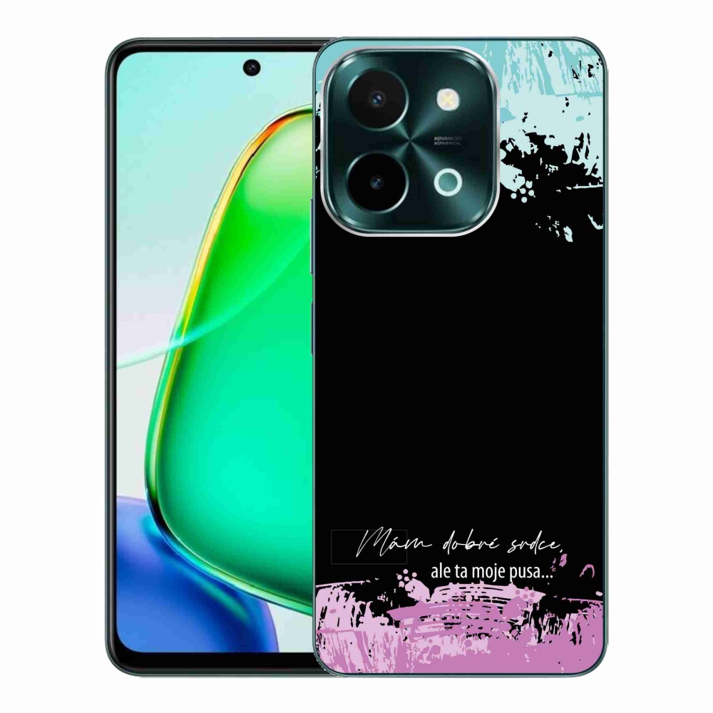 Gél borító mmCase a Vivo Y28-hoz - vicces szöveg 3 fekete háttérrel