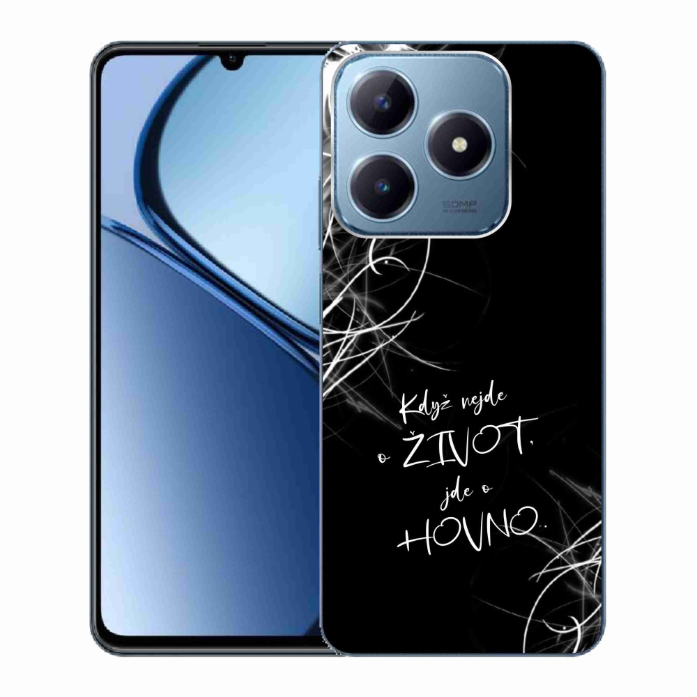 Gél borító mmCase a Realme C63 készülékhez - vicces szöveg 16 fekete háttér