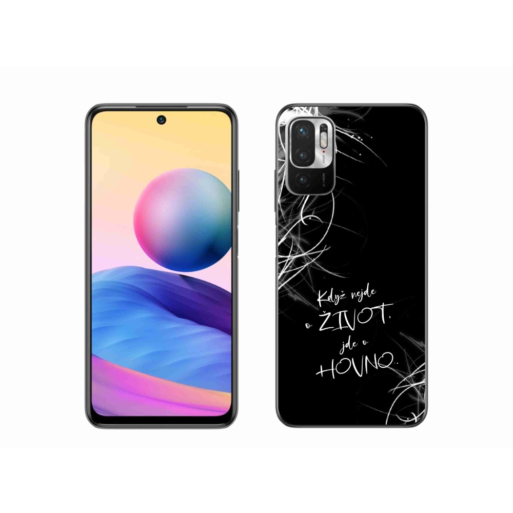 Gél borító mmCase a Xiaomi Redmi Note 10 5G-hez - vicces szöveg 16 fekete háttérrel