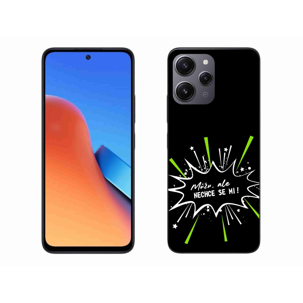 Gél borító mmCase a Xiaomi Redmi 12-hez - vicces szöveg 11 fekete háttérrel