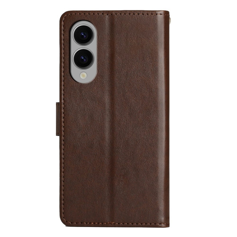 Virágok könyv tok Samsung Galaxy S25 Edge készülékhez - barna