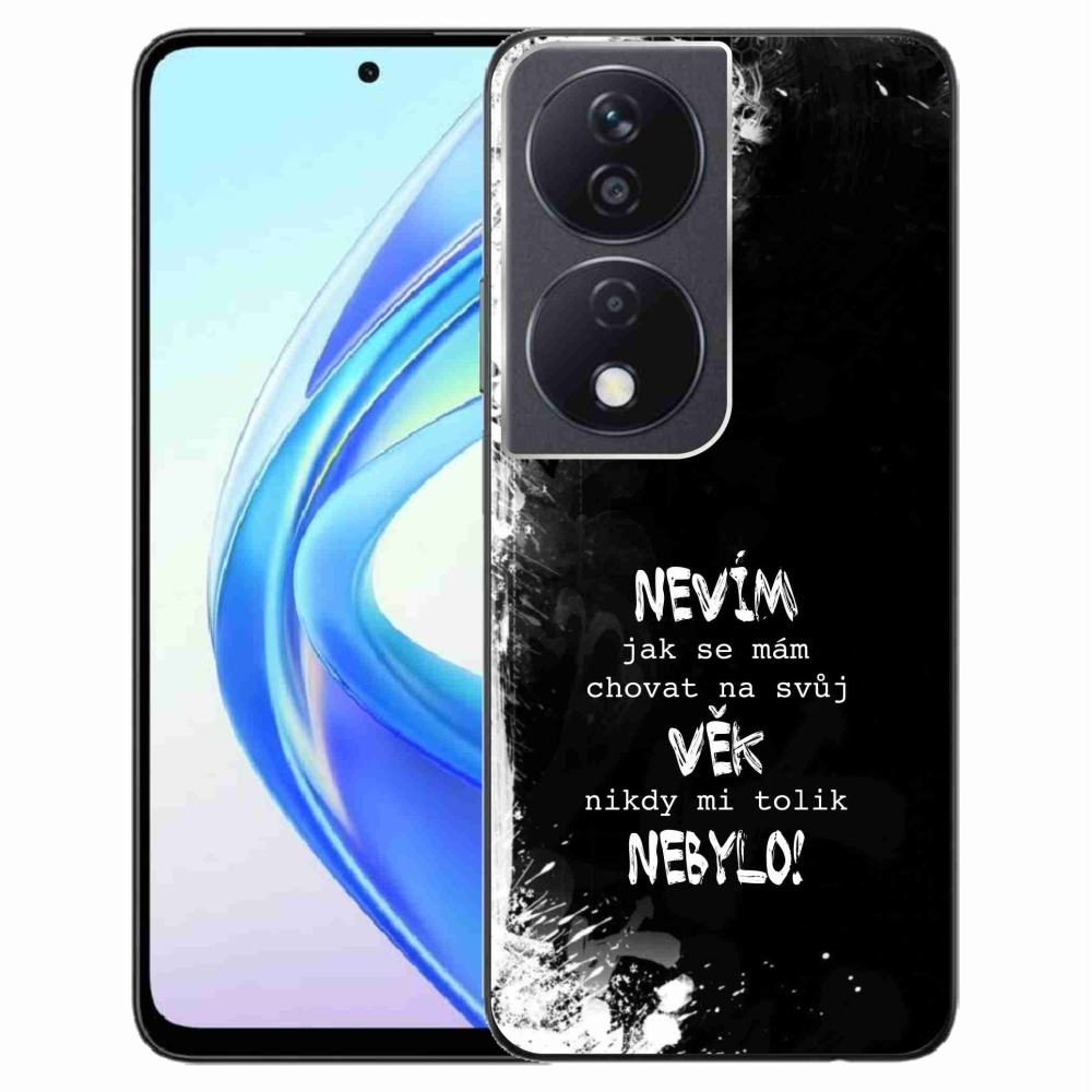 Gél borító mmCase a Honor X7b/Honor 90 Smart készülékhez - vicces szöveg 14 fekete háttér