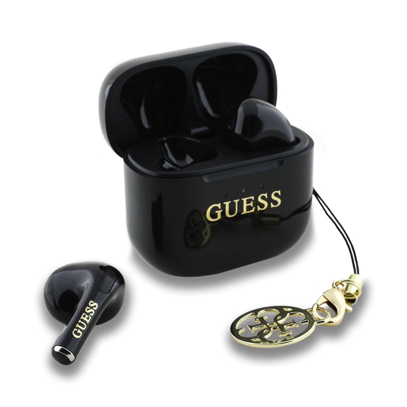 Guess Classic Logo Charm TWS vezeték nélküli fejhallgató fekete
