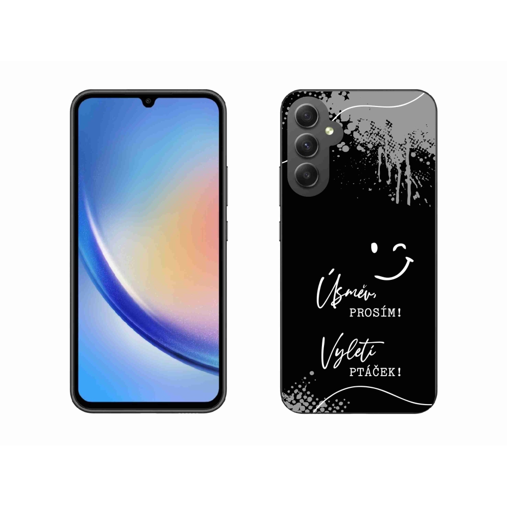 Gél borító mmCase Samsung Galaxy A34 5G - vicces szöveg 4 fekete háttérrel