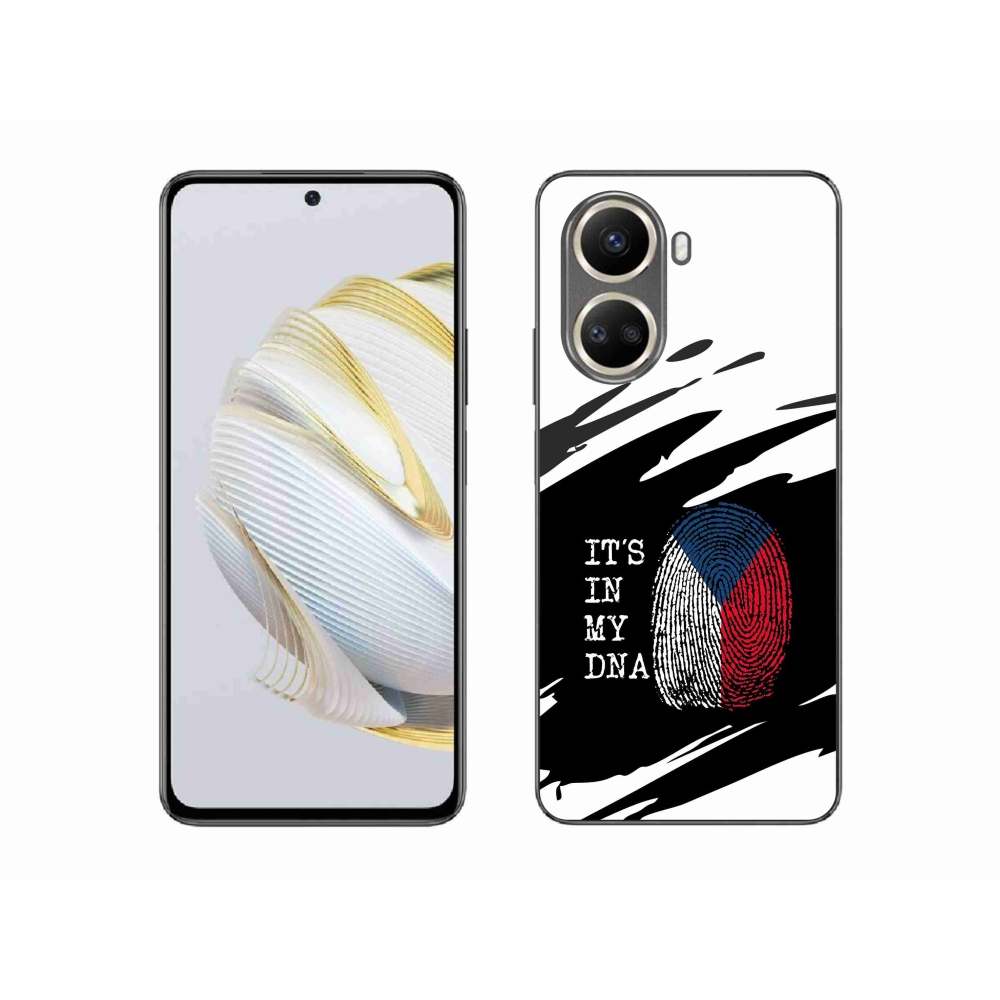 Gél borító mmCase a Huawei Nova 10 SE - zászlós ujjlenyomat fekete és fehér háttérrel