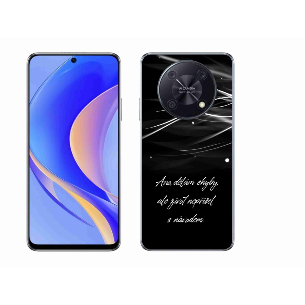 Gél borítás mmCase a Huawei Nova Y90-en - idézem fekete háttérrel