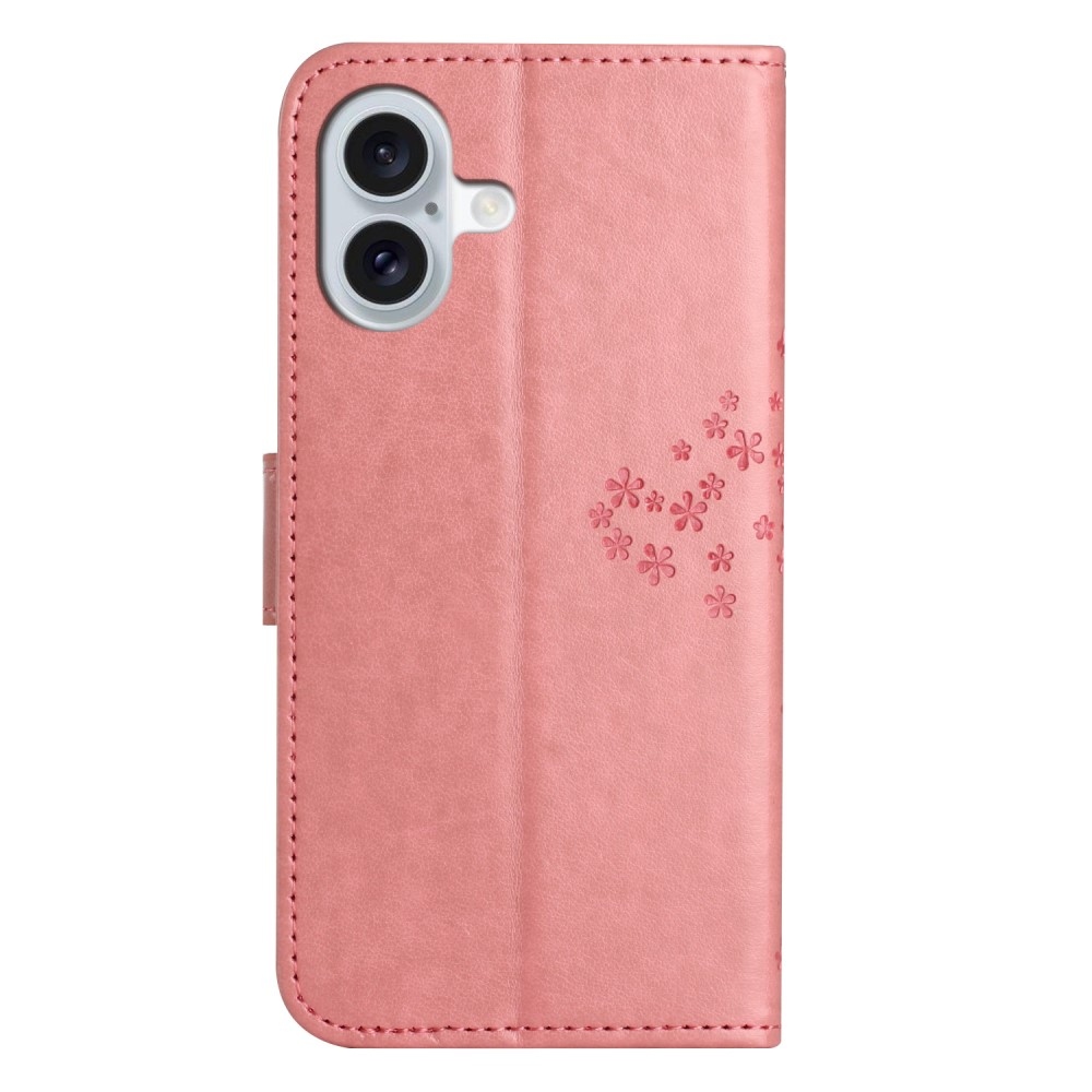 Fa könyv tok iPhone 16-hoz - rózsaszín