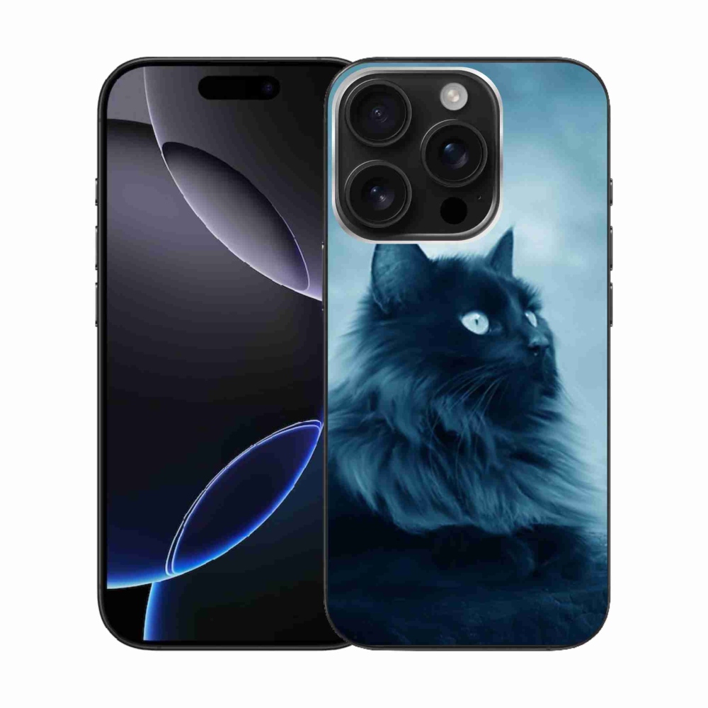 Gél tok mmCase iPhone 16 Pro készülékhez - fekete macska 1