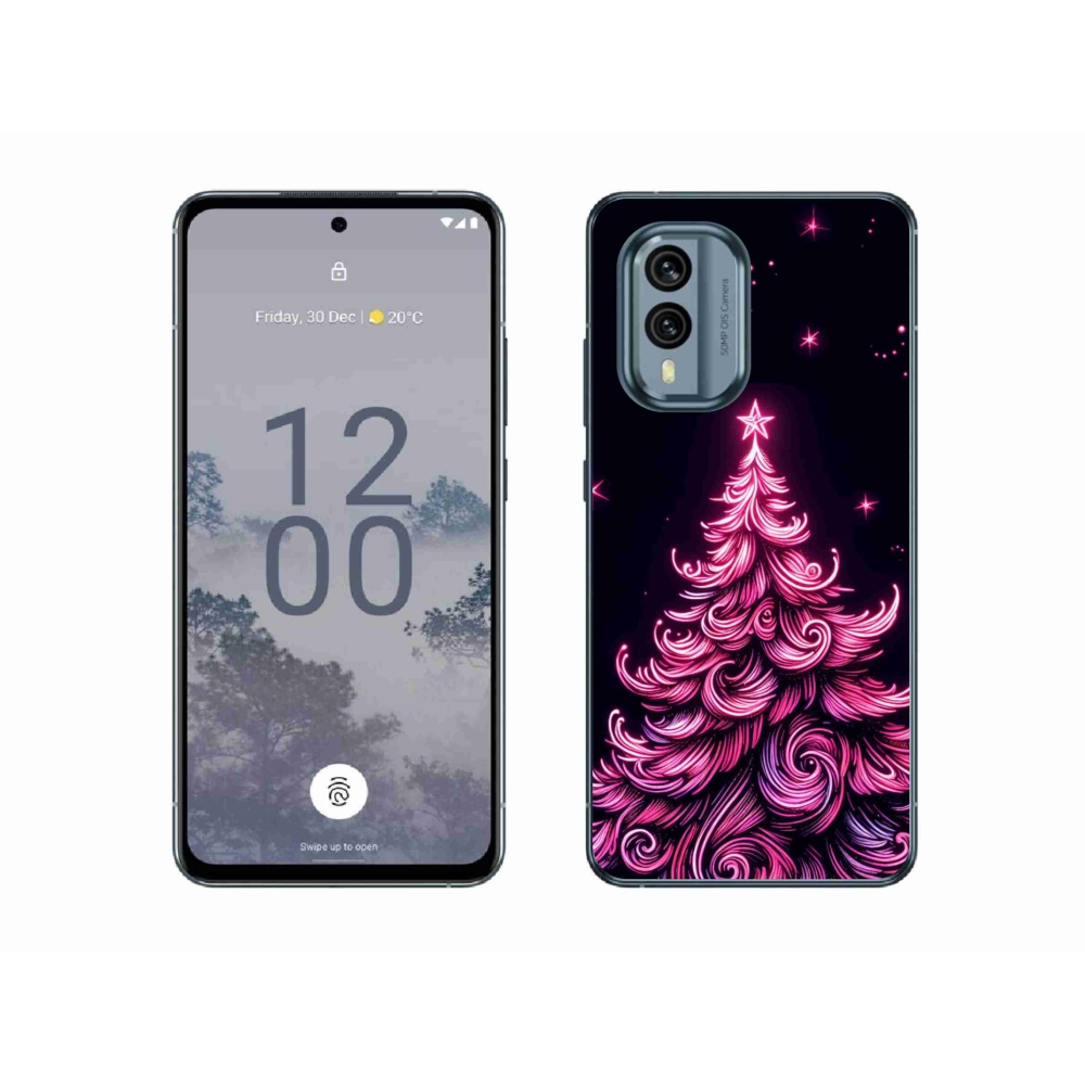 Zselés borítás mmCase a Nokia X30 5G készülékhez - neon karácsonyfa 2