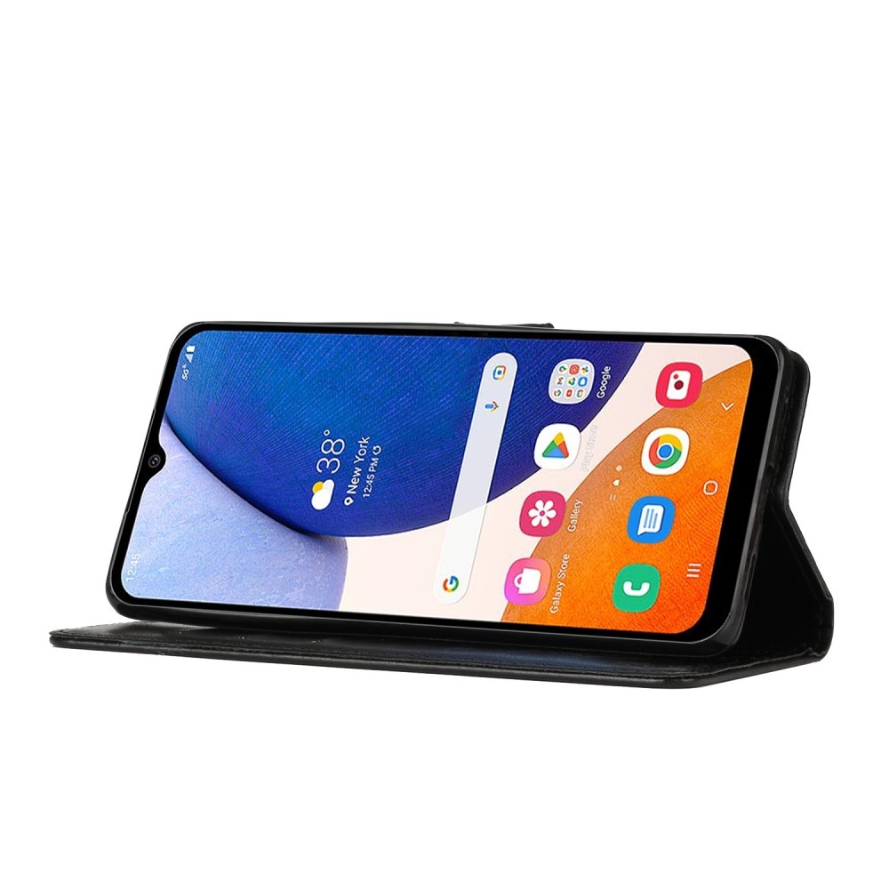 Virágok könyv tok Samsung Galaxy S25-hez - fekete