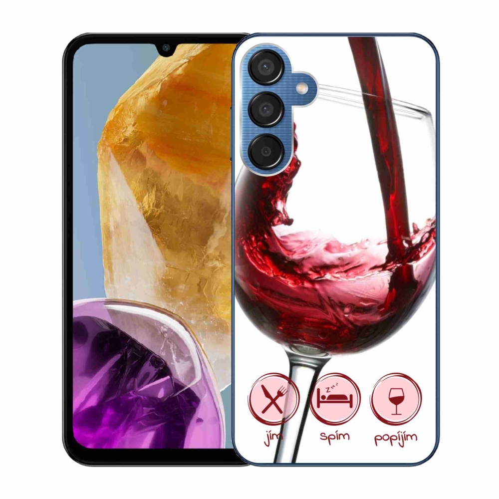 Gél tok mmCase Samsung Galaxy M15 5G - borospohár piros