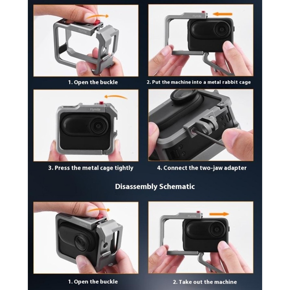 FLYMILE alumínium védőkeret Insta360 GO 3 és GO 3S kamerákhoz