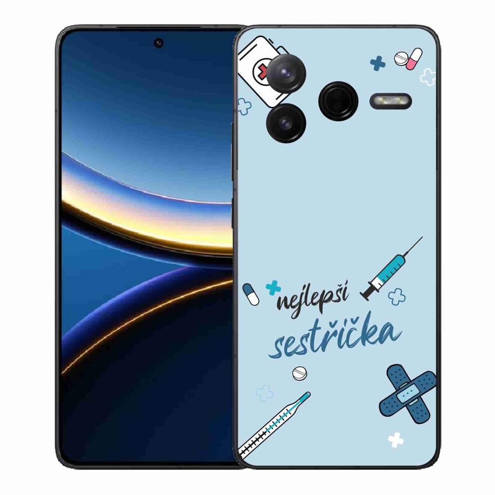 Gél borító mmCase a Xiaomi Poco F7 Pro - legjobb kishúg kék háttérrel