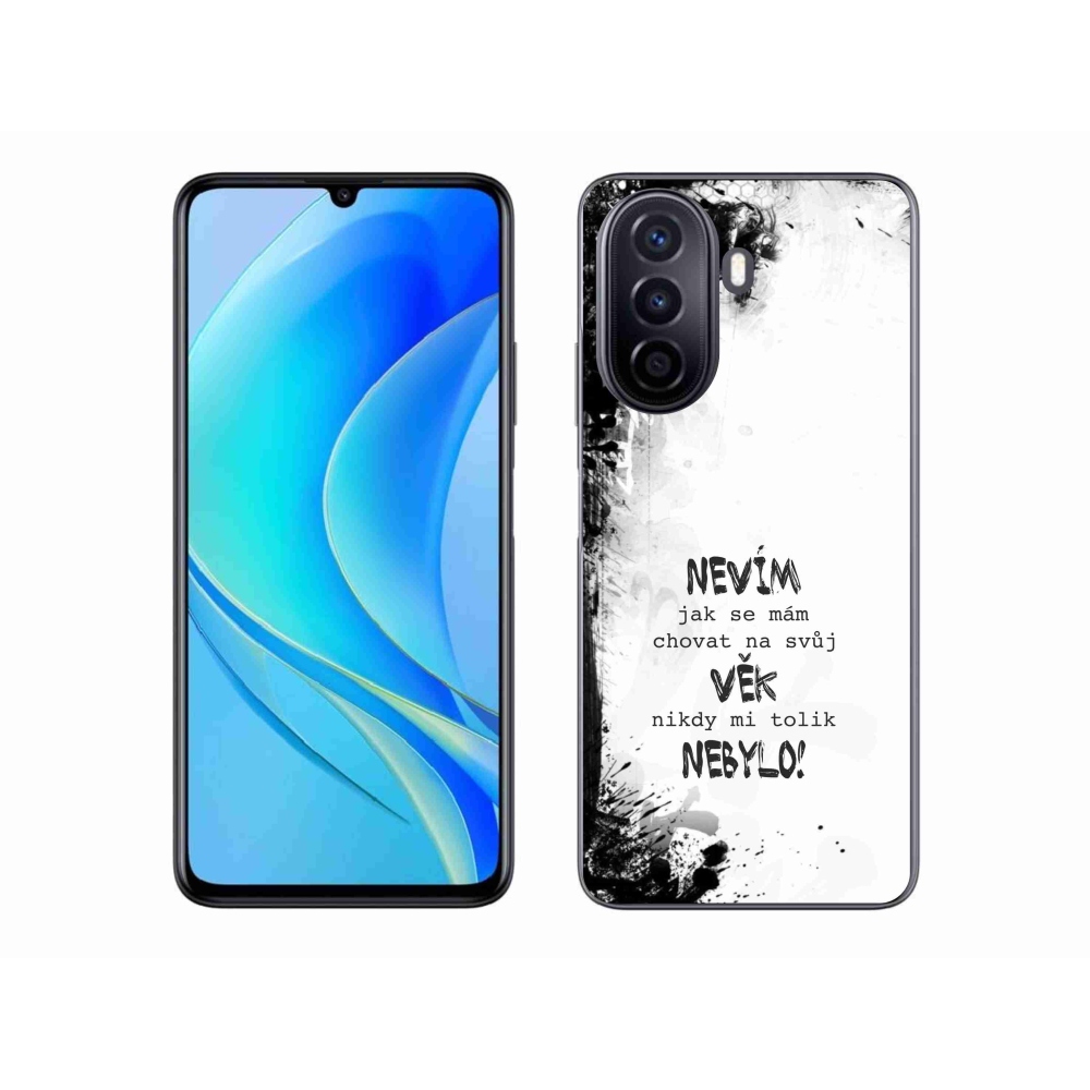 Gél borító mmCase a Huawei Nova Y70 készülékhez - vicces szöveg 14 fehér háttér
