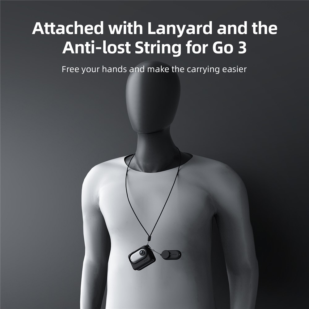 AMAGISN Szilikon Védőtok Pánttal Insta360 GO 3S-hez - Szürke