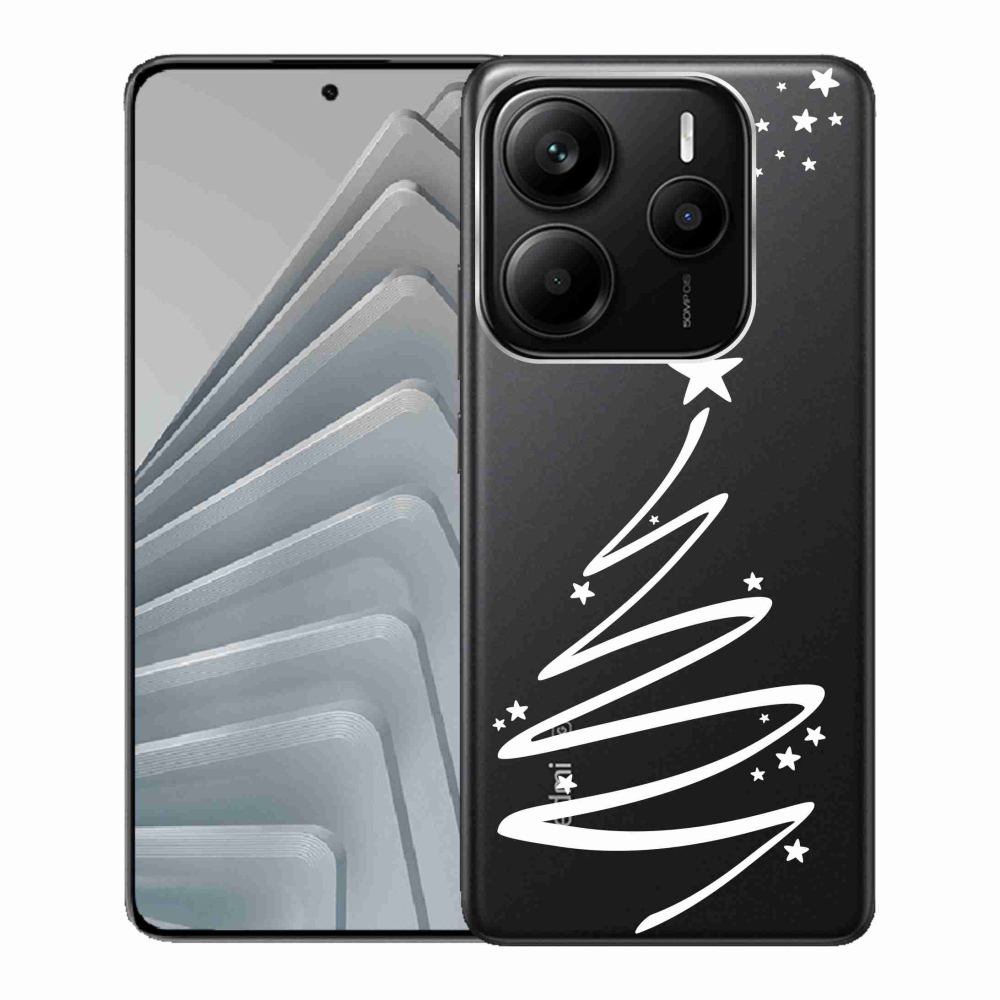 Gél borító mmCase a Xiaomi Redmi Note 14 5G-hez - fehér fa átlátszó háttéren