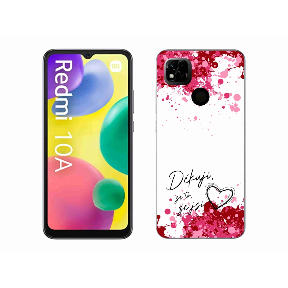 Gél borító mmCase a Xiaomi Redmi 10A számára - love text 2 fehér háttérrel