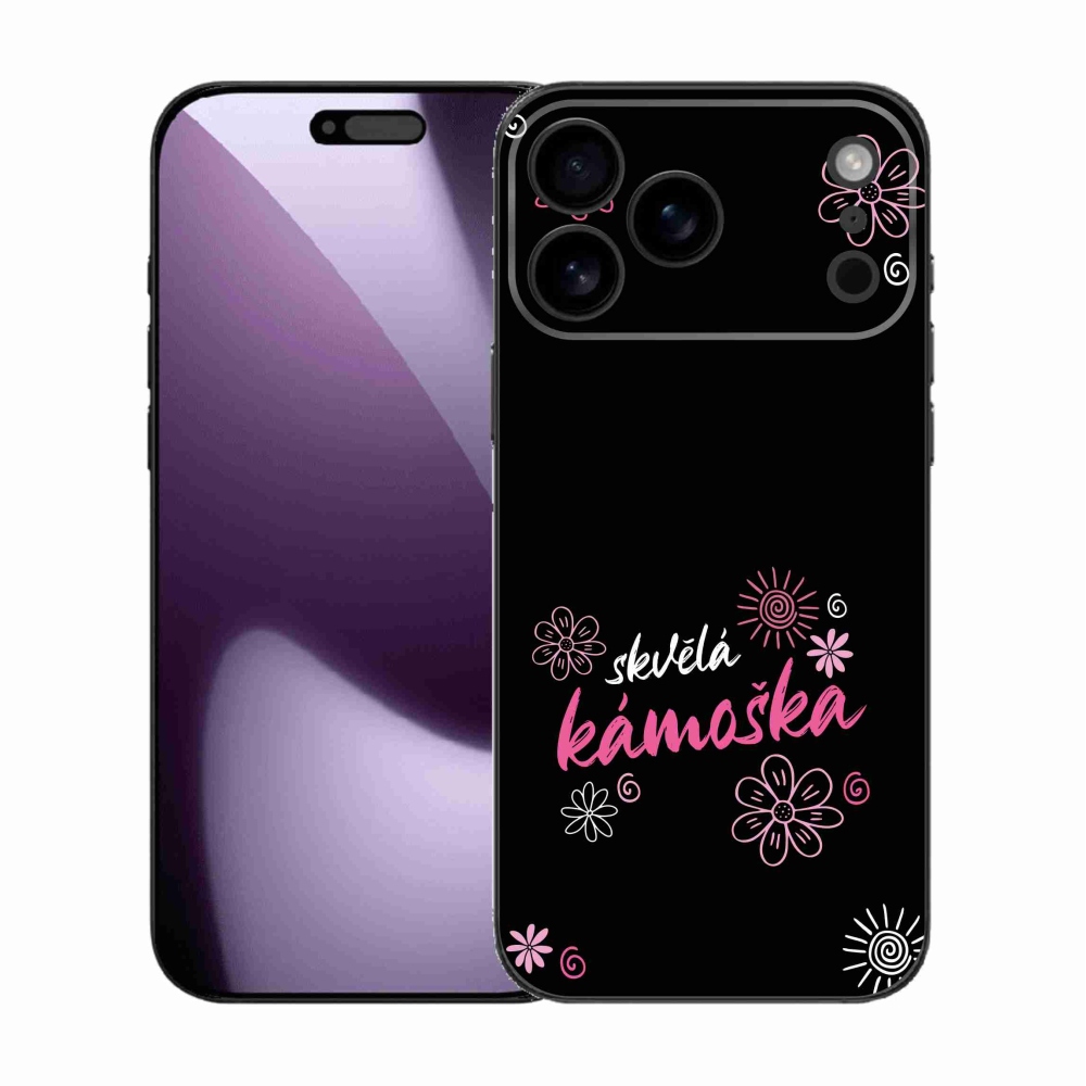 Gél borítás mmCase iPhone 17 Pro Max készülékhez - nagyszerű haver fekete háttérrel