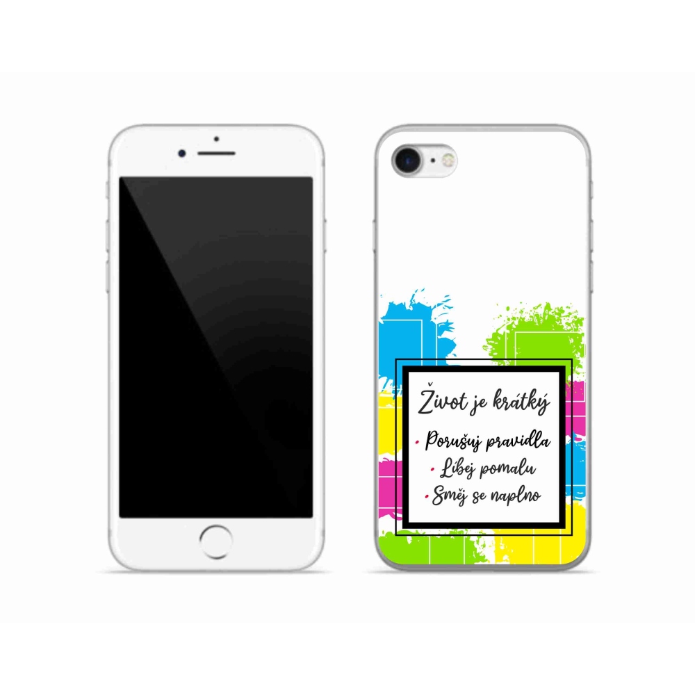 Zselés borítás mmCase iPhone SE (2020) - idézet 5 fehér háttér