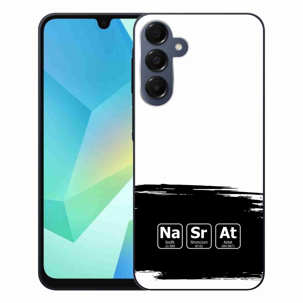 Gél borító mmCase Samsung Galaxy A16 4G/5G - kémiai elemek fekete és fehér háttérrel