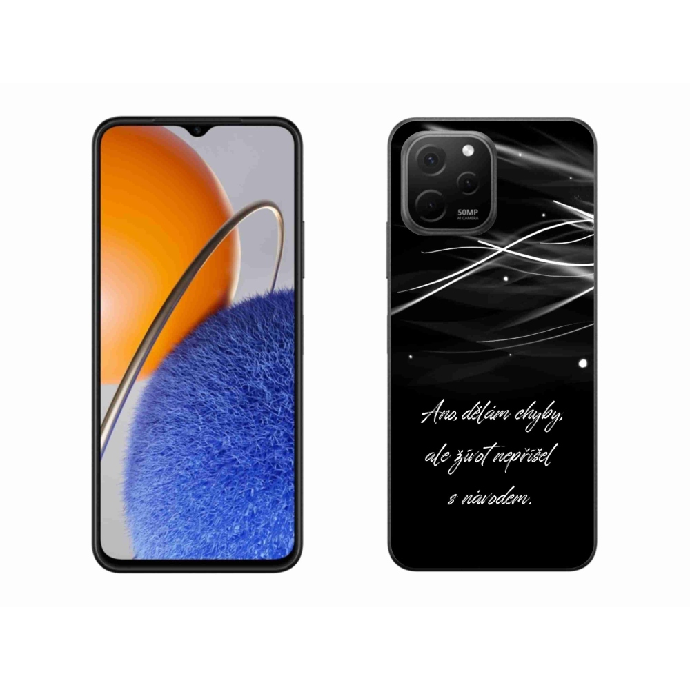 Gél borító mmCase a Huawei Nova Y61-en - idézem fekete háttérrel