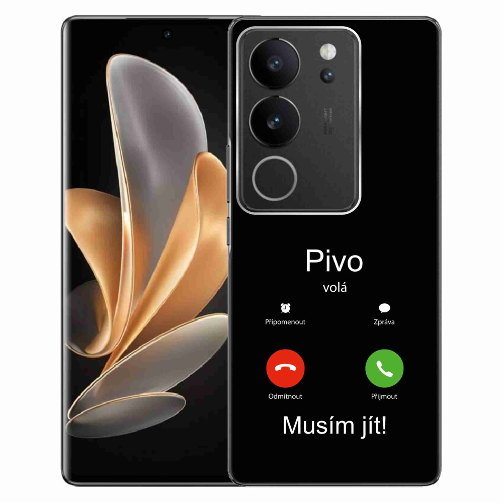 Gél borító mmCase a Vivo V29 5G-n - sör hívások fekete háttérrel