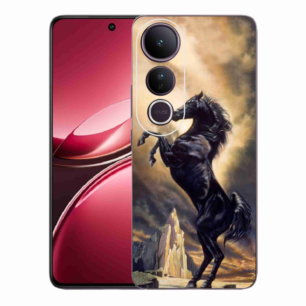 Gél borítás mmCase a Vivo V50 Lite 4G/5G készülékhez - fekete rajzfilm ló