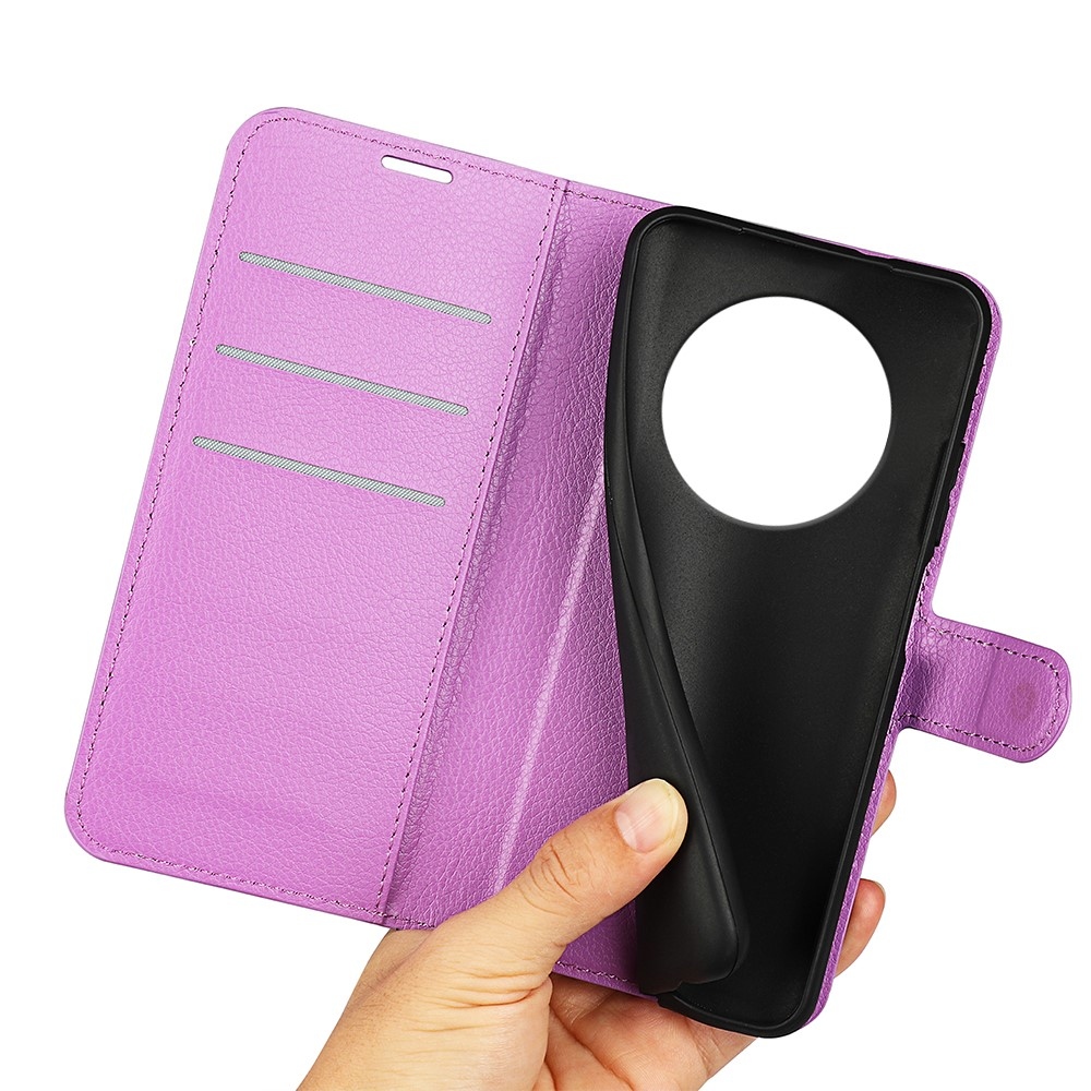 Litchi könyvtáska a Realme 14 Pro+ 5G készülékhez - lila