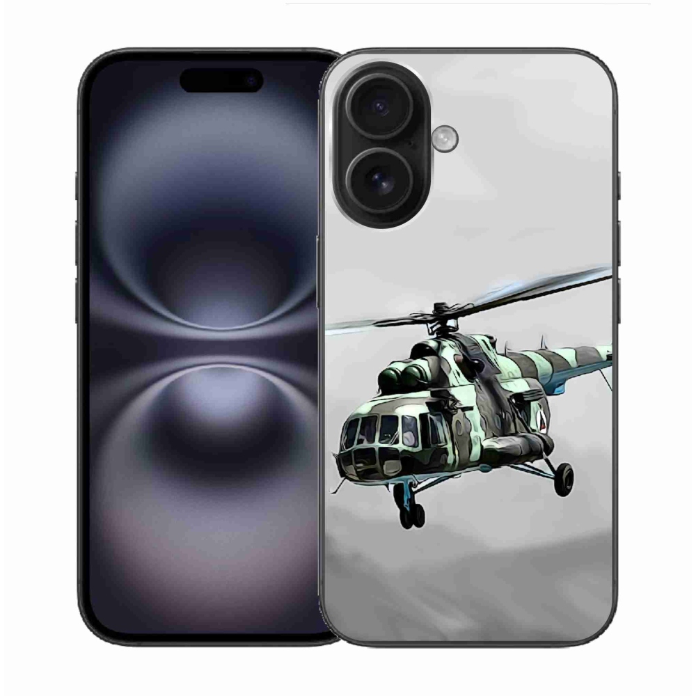 Zselés borítás mmCase iPhone 16 készülékhez - katonai helikopter