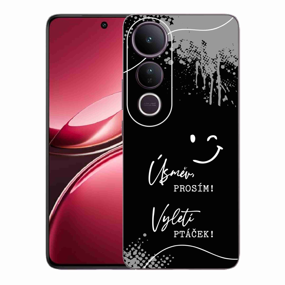 Gél borító mmCase a Vivo V50 Lite 4G/5G-hez - vicces szöveg 4 fekete háttérrel