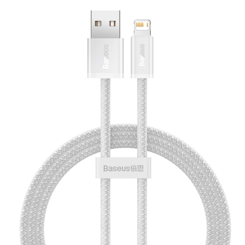 Baseus Dynamic sorozat gyors töltő adatkábel USB-A - világítás 2.4A 1m Fehér