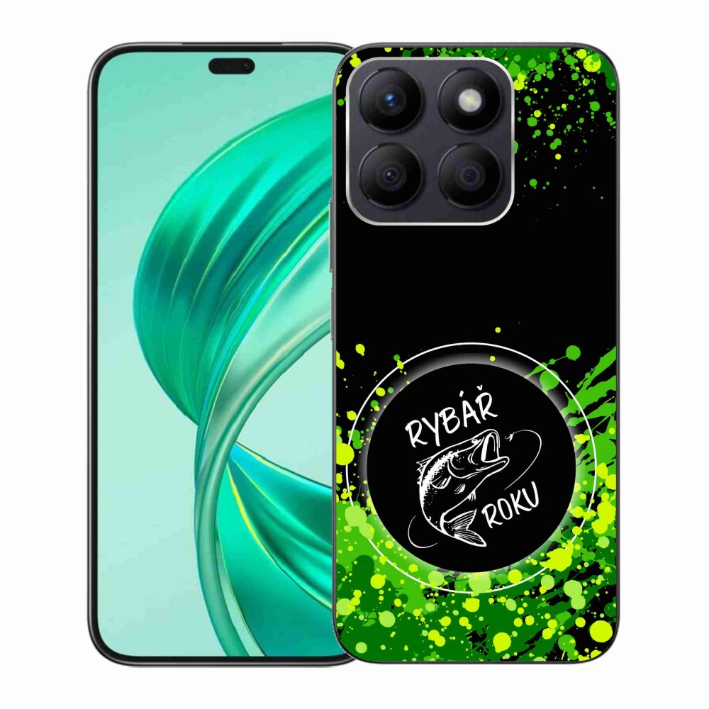 Zselés borító mmCase a Honor X8b számára - az év horgásza fekete háttérrel