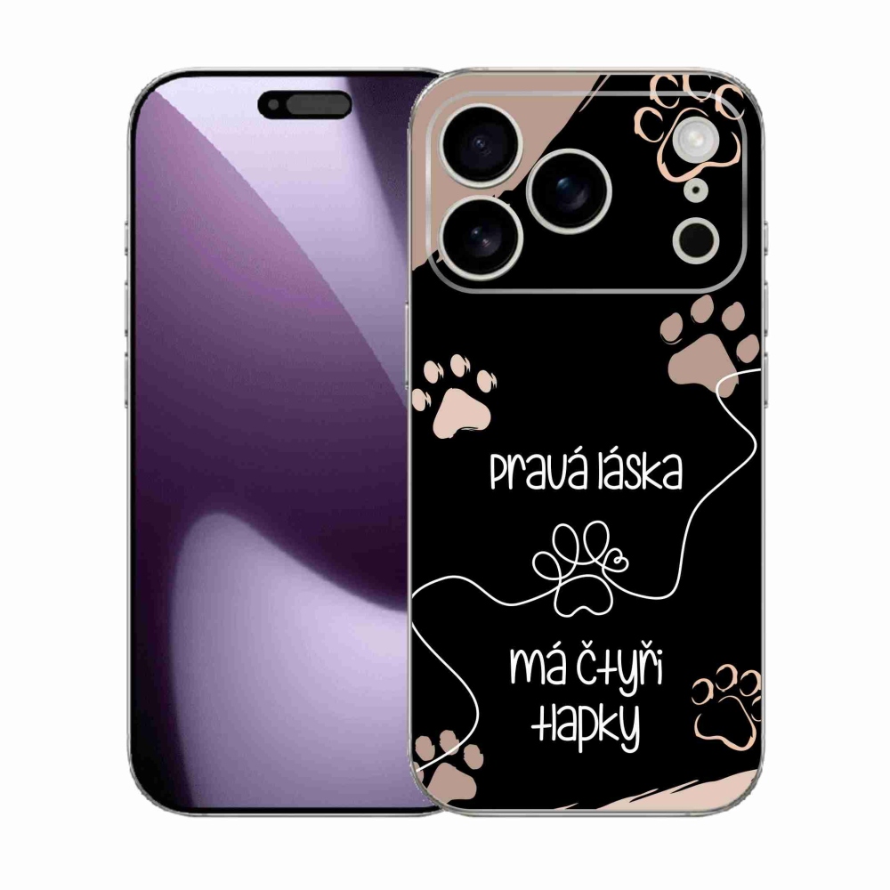 Gél borítás mmCase iPhone 17 Pro készülékhez - kutyamotívum 1 fekete háttér