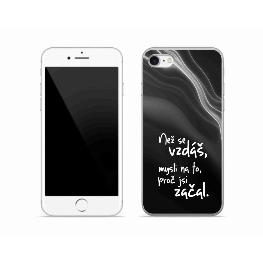 Zselés borítás mmCase iPhone SE (2020) - idézet 2 fekete háttér