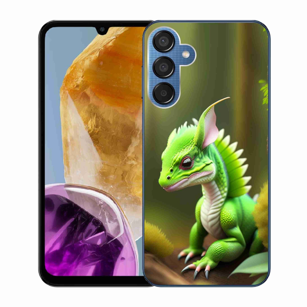 Zselés borítás mmCase Samsung Galaxy M15 5G - zöld sárkányhoz