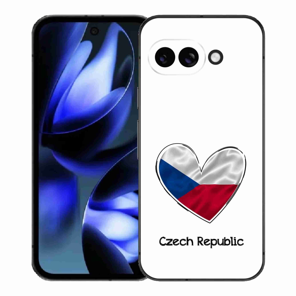 Gél borítás mmCase a Google Pixel 9a számára - zászlós szív fehér háttérrel