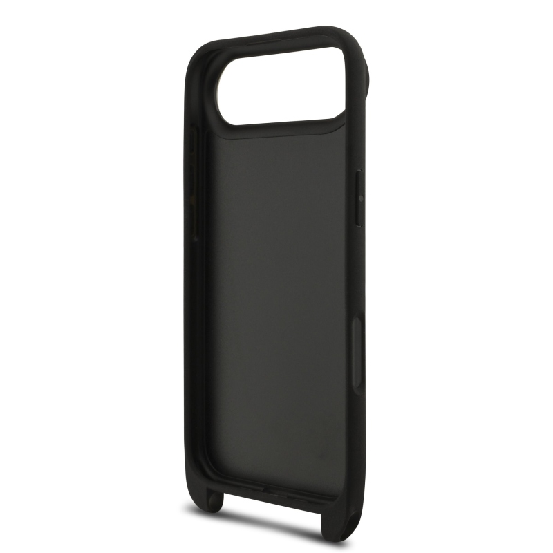 Karl Lagerfeld Saffiano Crossbody Strap Metal Karl és Choupette hátlapi borító iPhone Airhez Fekete