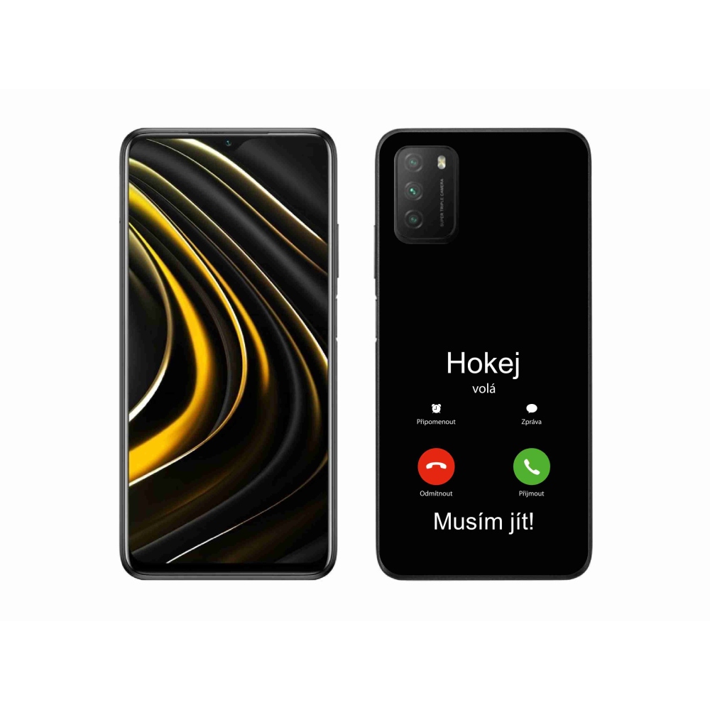 Gél borítás mmCase a Xiaomi Poco M3-on - hoki hívások fekete háttérrel