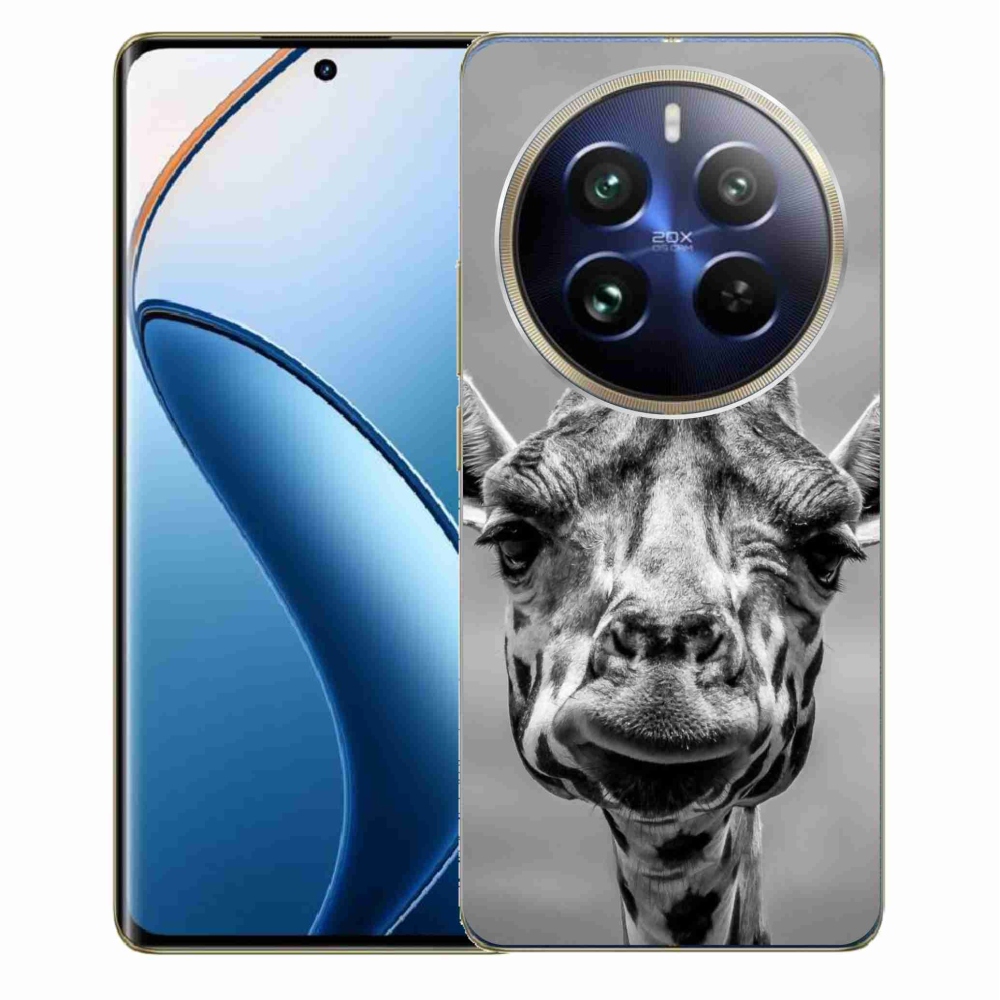 Zselés borítás mmCase a Realme 12 Pro 5G/12 Pro+ 5G számára - fekete-fehér zsiráf