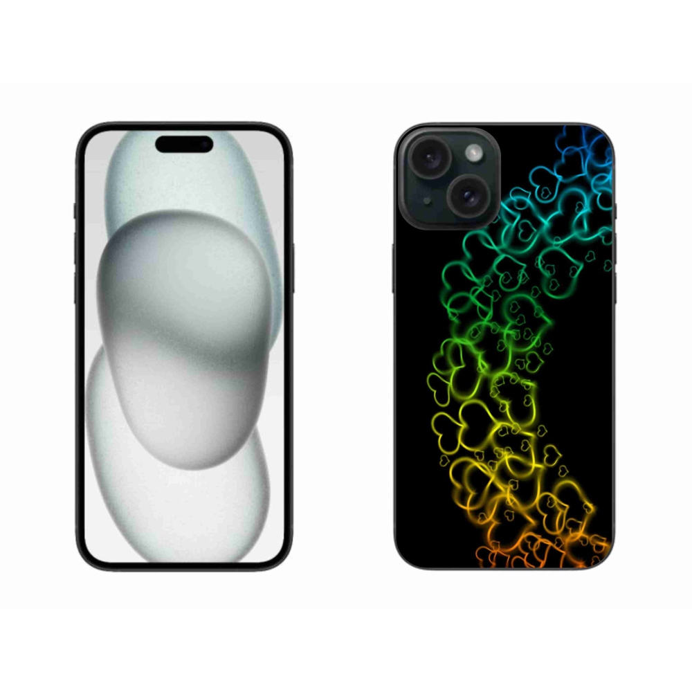 Zselés borítás mmCase iPhone 15 Plus készülékhez - színes szívek