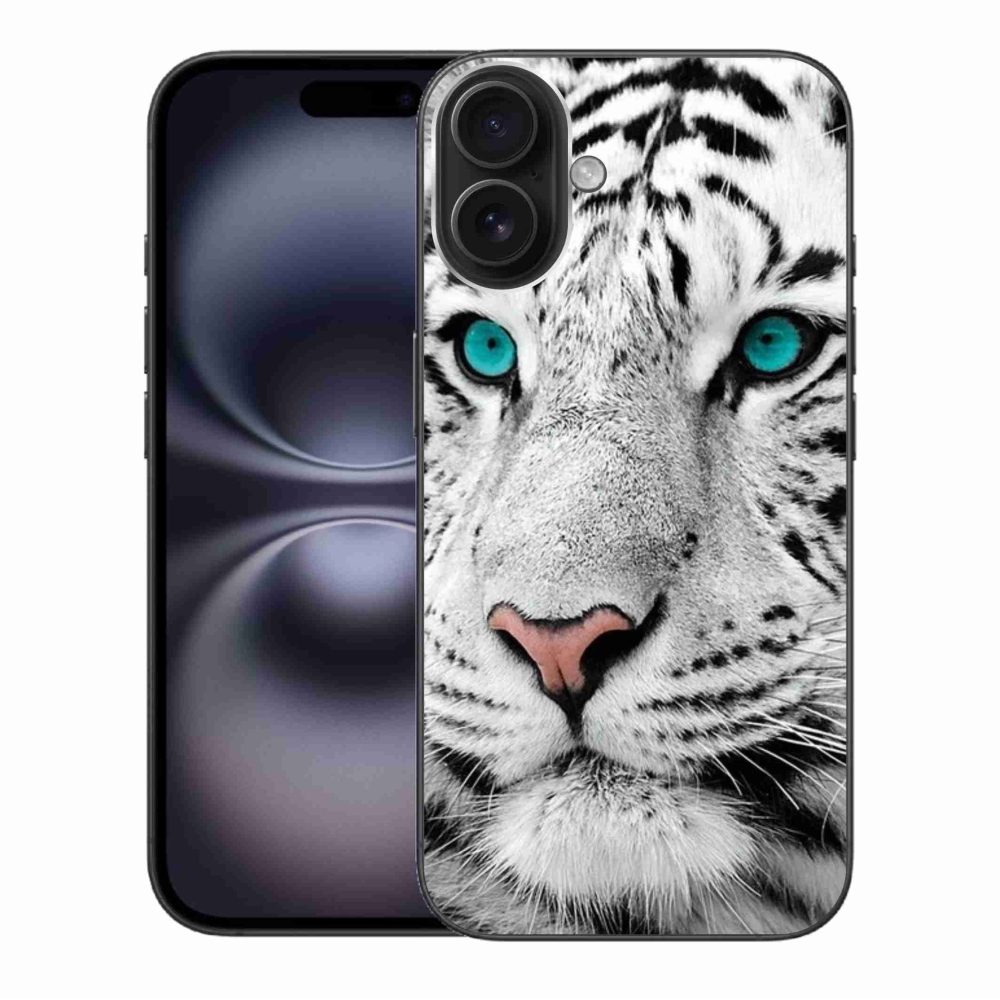Zselés borítás mmCase iPhone 16 Plus készülékhez - fehér tigris