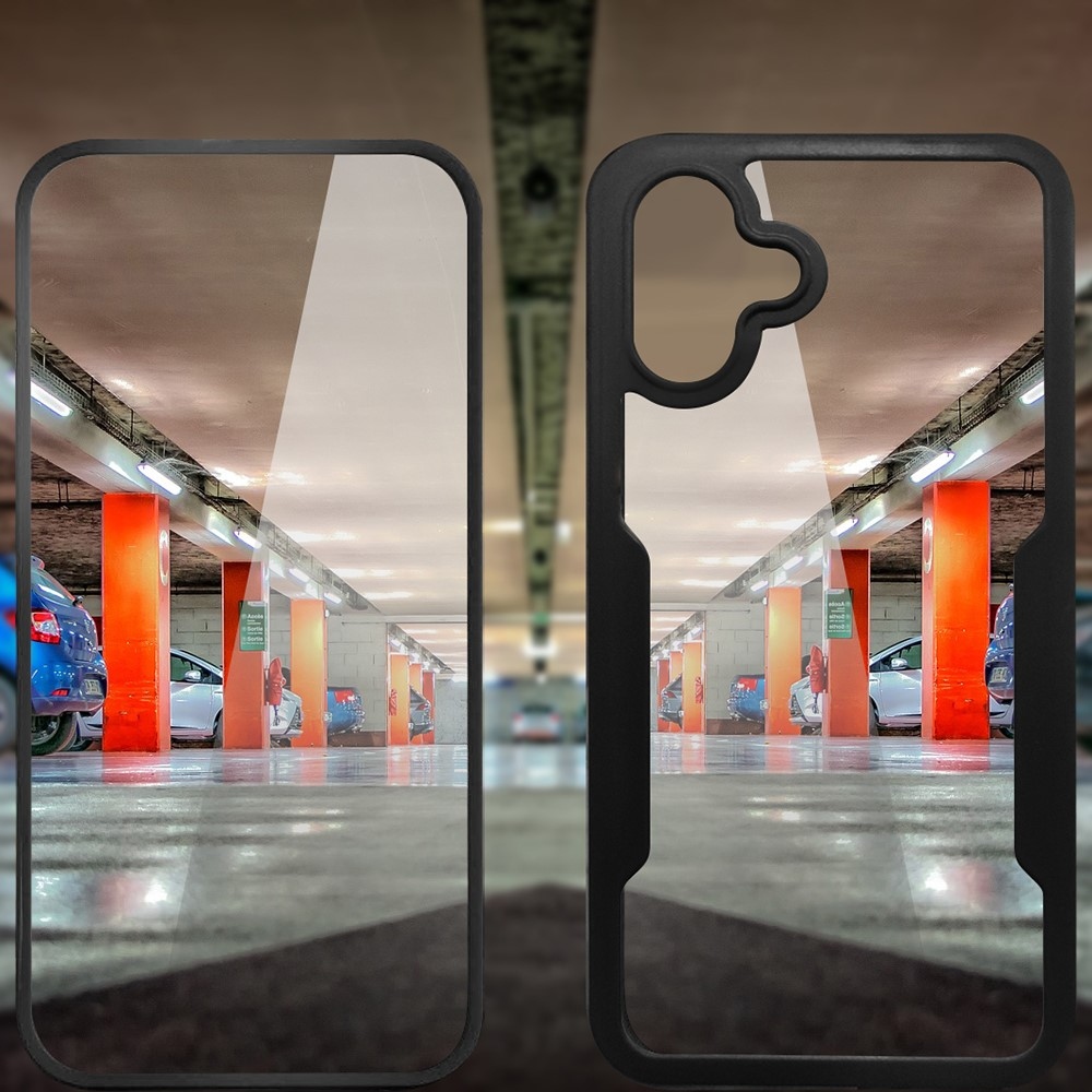 Akril zselés tok a Samsung Galaxy A07 4G képernyővédő keretével - fekete