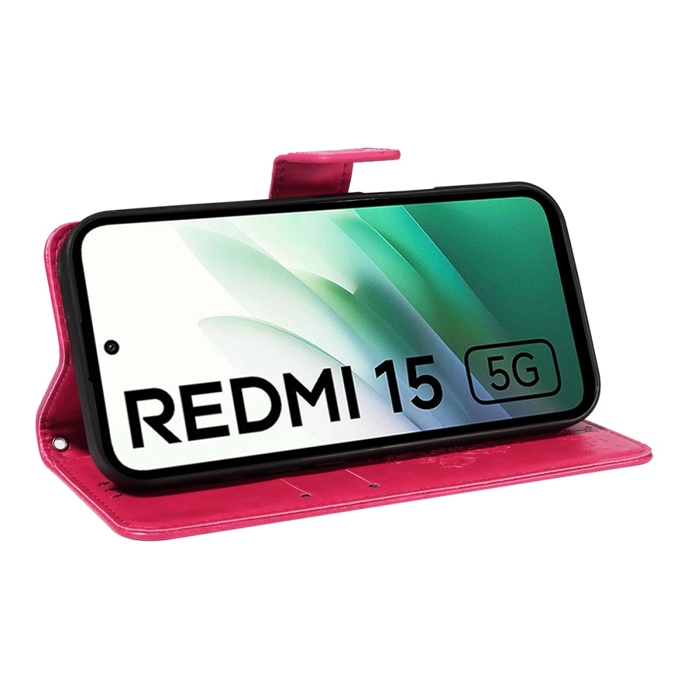 Fák könyve tok Xiaomi Redmi 15 4G (171mm) - rózsaszínű