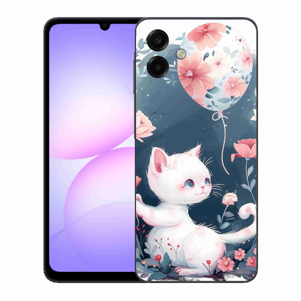 Gél borító mmCase Samsung Galaxy A07 4G - cica lufival mmCase Samsung Galaxy A07 4G - cica lufival