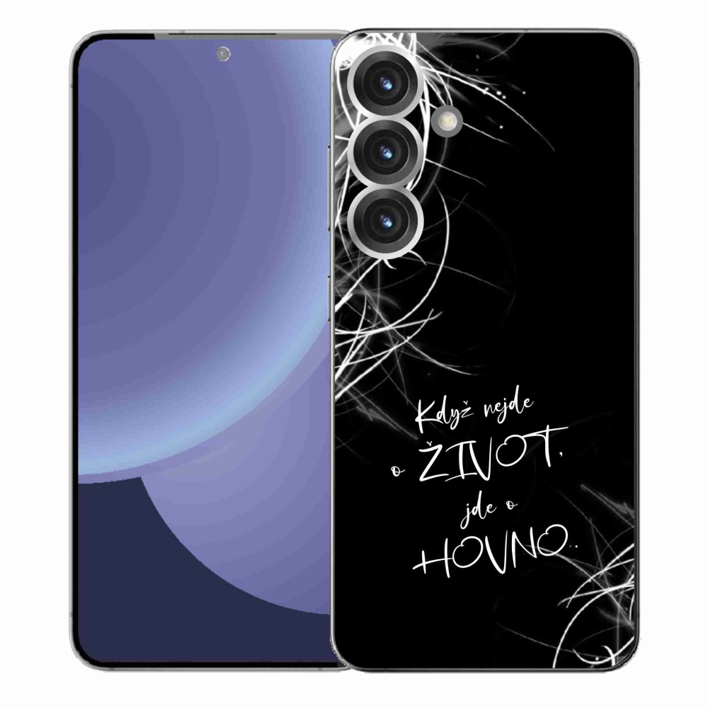 Gél borító mmCase Samsung Galaxy S25+ készülékhez - vicces szöveg 16 fekete háttér