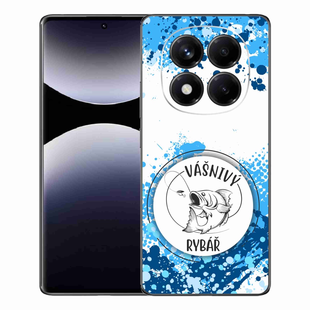 Gél borító mmCase a Xiaomi Redmi Note 14 Pro számára - szenvedélyes halász fehér háttérrel