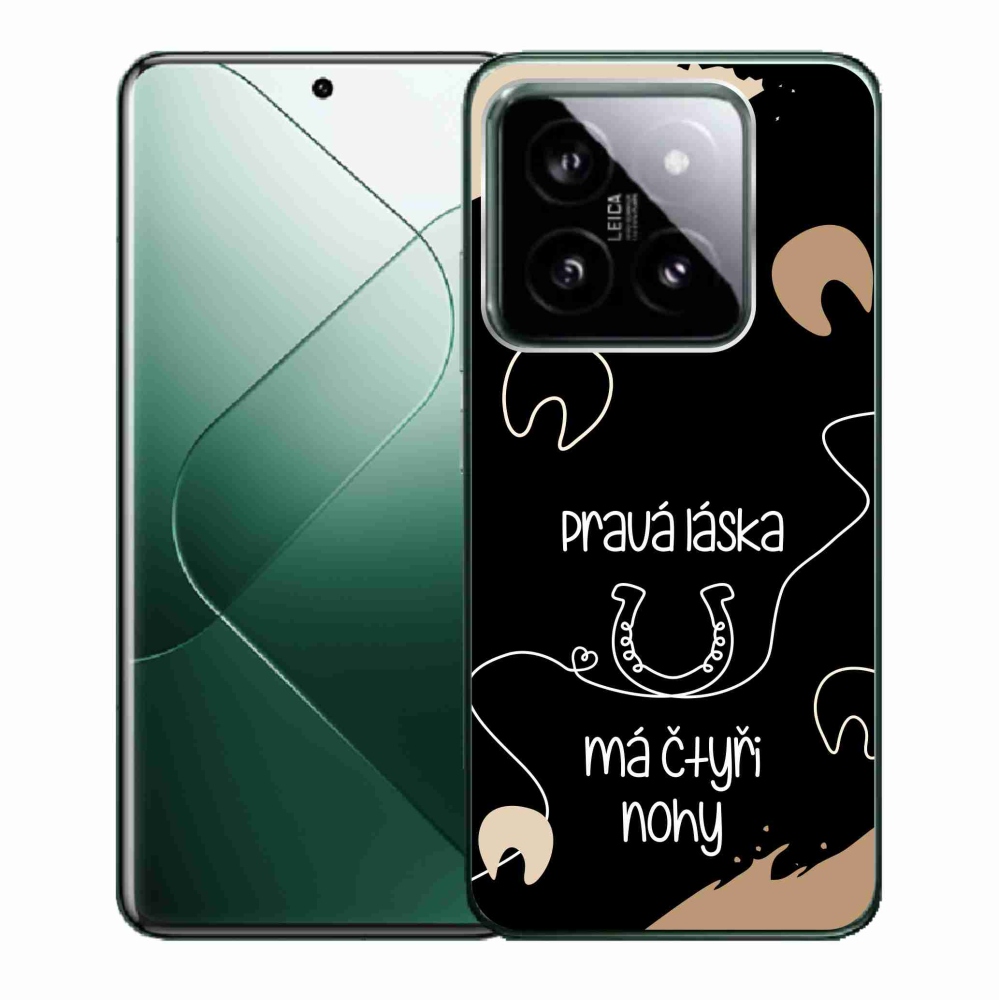 Gél borító mmCase a Xiaomi 14 - ló motívum fekete háttérrel